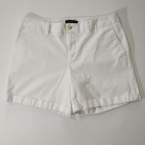 Banana Republic Shorts Womens Size‎ 10 White Rolled Hem Bermuda Classic Coastal